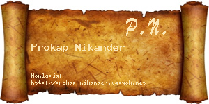 Prokap Nikander névjegykártya